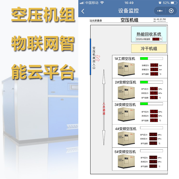 空压机组物联网智能系统云平台方案WiFi模块PLC工控板IOT