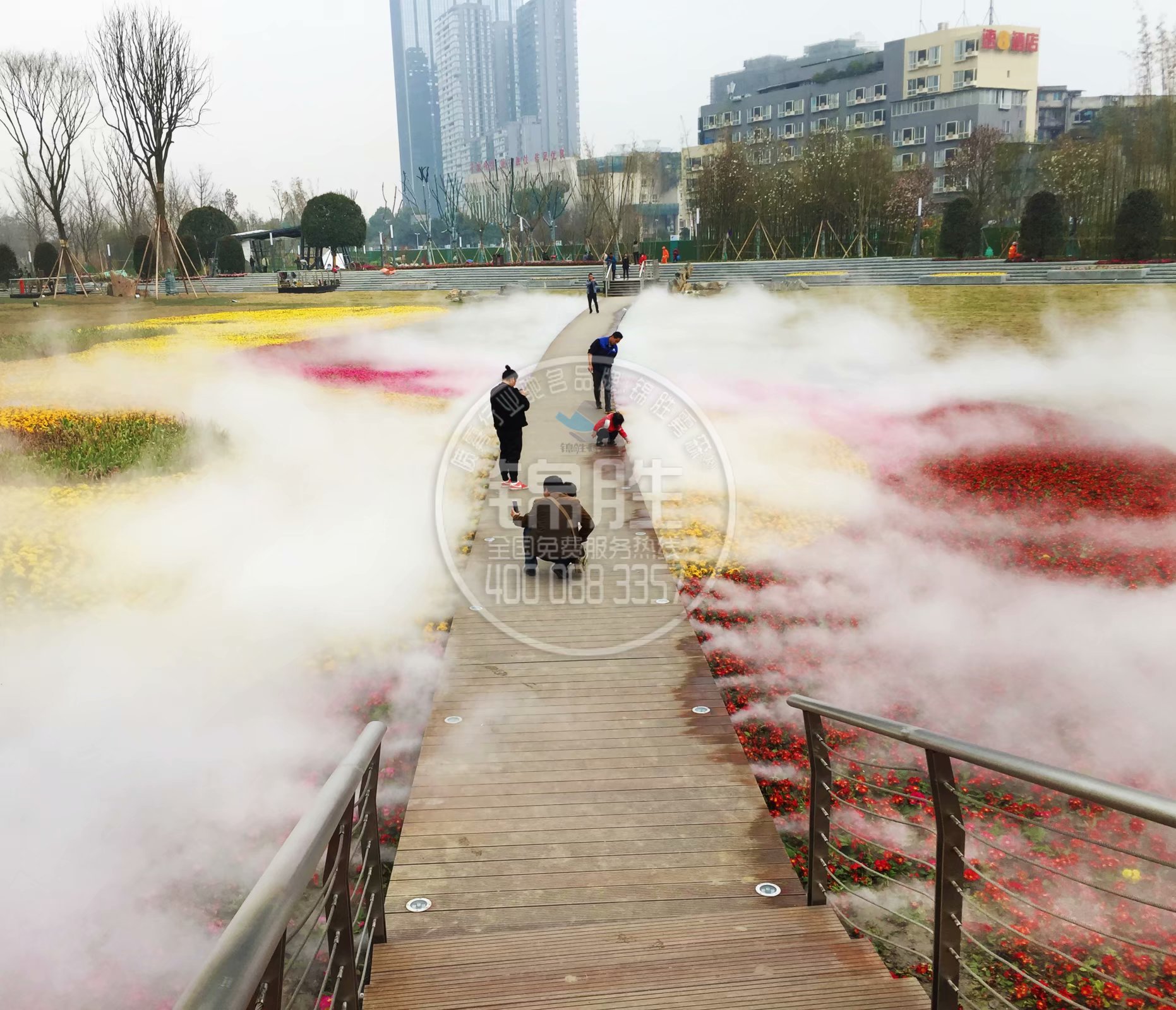 人造雾景观设备，高压生态喷雾系统图片