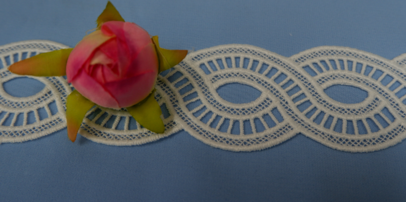 水溶牛奶絲棉線刺繡花邊條碼滿幅  刺繡花邊生產(chǎn)廠家時尚服飾花邊