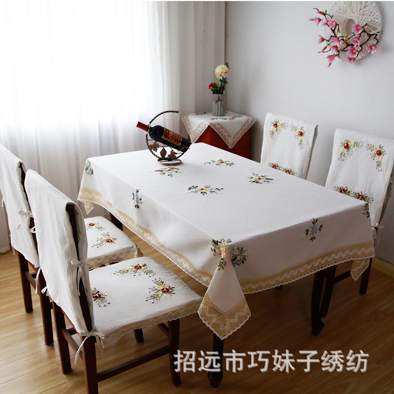 廠家直銷餐臺布絲帶繡桌布圖片/廠家直銷餐臺布絲帶繡桌布樣板圖 (2)