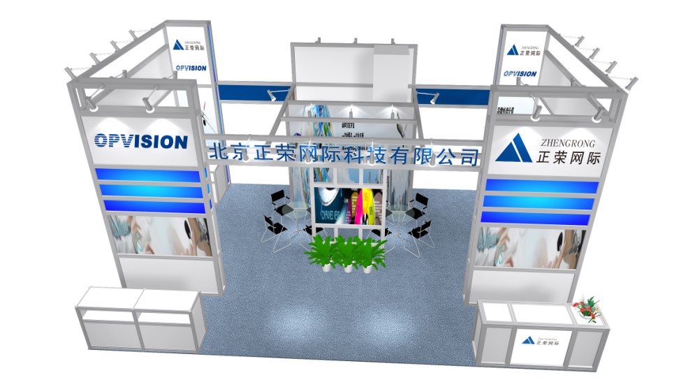 石家庄出租3×3标准展位 画展展板 方铝方柱展位搭建图片