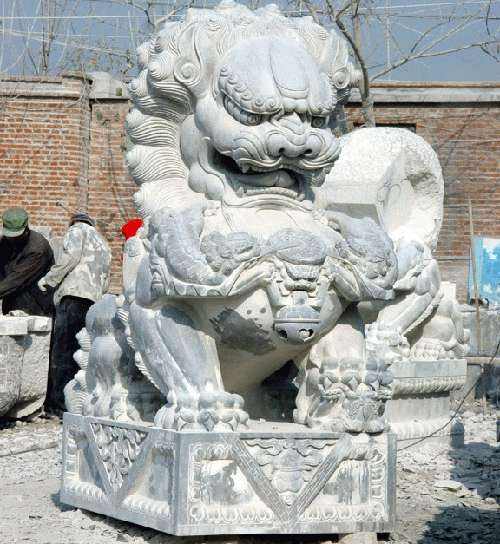 漢白玉獅子圖片/漢白玉獅子樣板圖 (2)