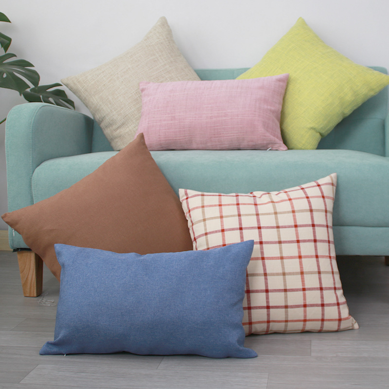 四季通用簡約車載辦公純色抱枕套廠家直銷批發(fā)一件代發(fā)耐用防塵定