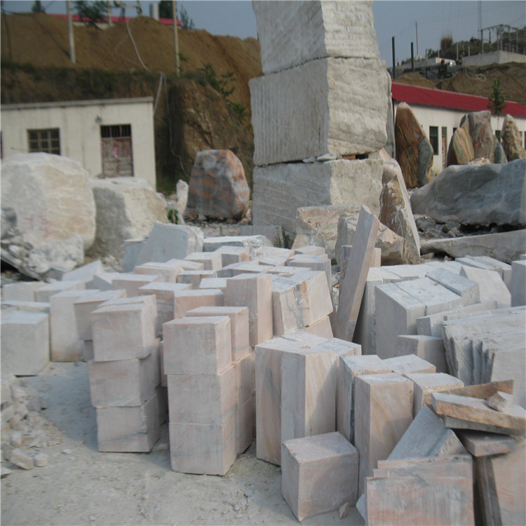 晚霞紅方塊石材 小方塊 鋪路石廠家 護坡護堤都可以