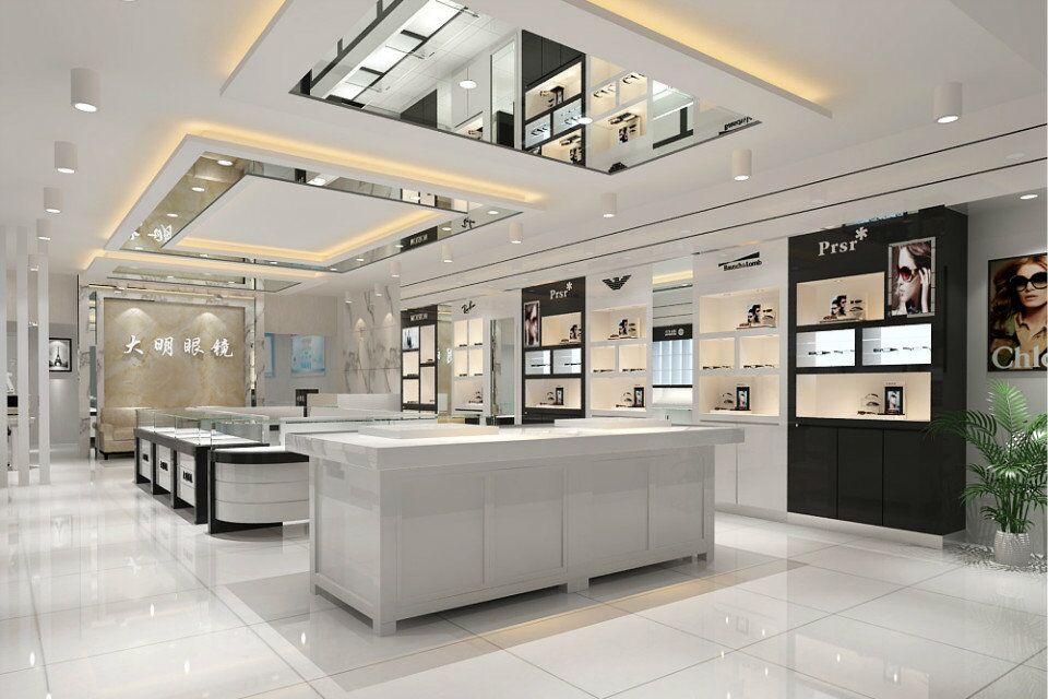 眼鏡店如何裝修，展柜怎么擺放圖片