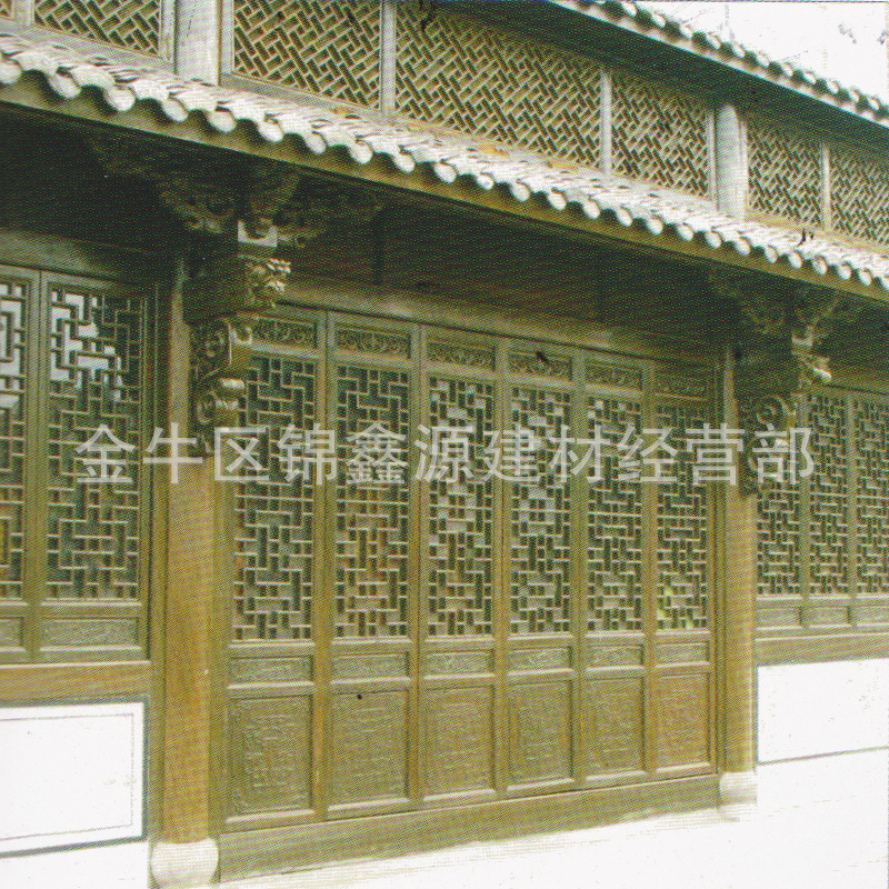 雕花仿古門窗圖片