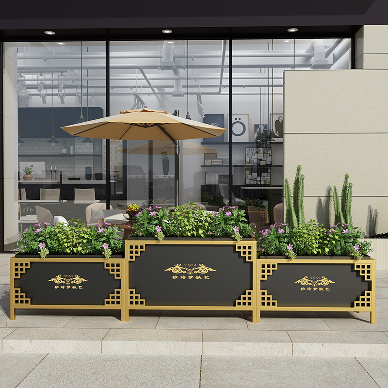 室外鐵藝戶外花架花箱隔斷圖片