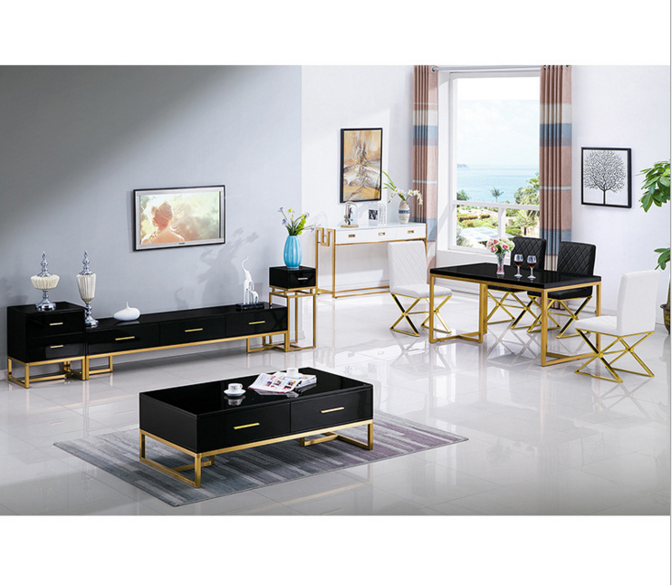 金色不銹鋼茶幾圖片/金色不銹鋼茶幾樣板圖 (2)