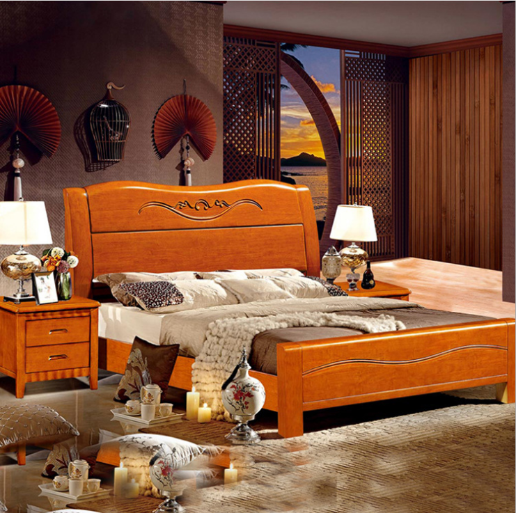 全實木雙人床圖片
