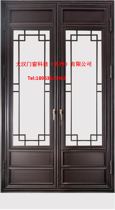 定制 威杉中式仿古外開(kāi)門(mén) 鋁合金/鋁包木/木包鋁/實(shí)木外開(kāi)門(mén)