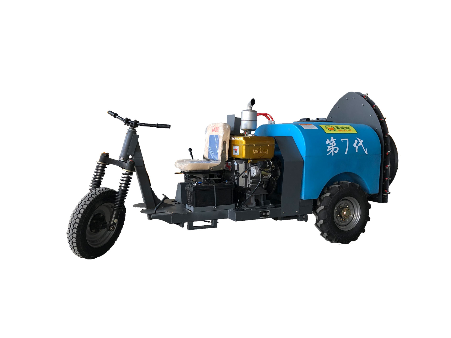 果哈哈自走式果園打藥機(jī)第七代圖片