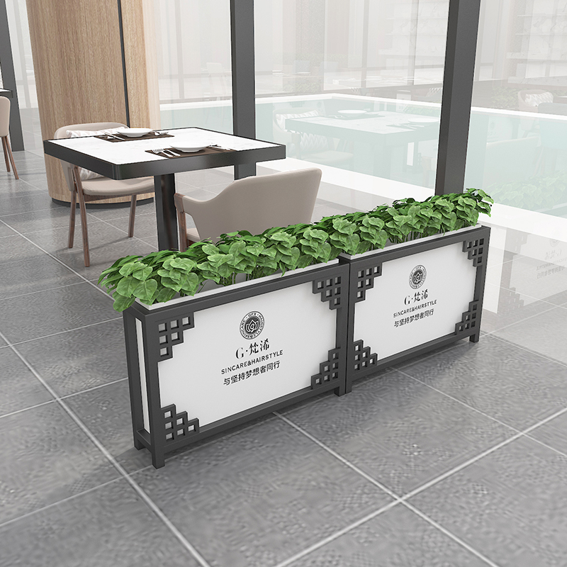 室內(nèi)鐵藝花箱花架花槽隔斷屏風(fēng)組合圖片