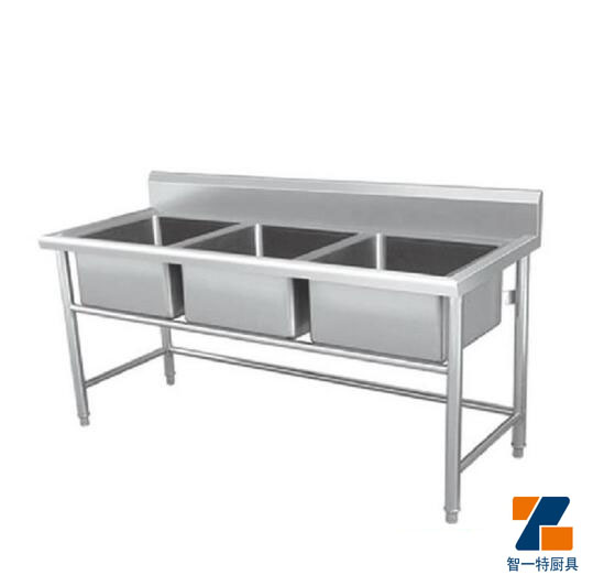 不銹鋼水池商用單眼雙眼三眼水池定做洗碗洗菜飯店*