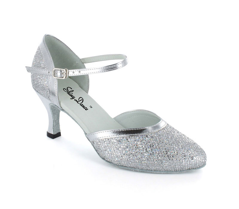 亮銀閃摩登舞鞋圖片