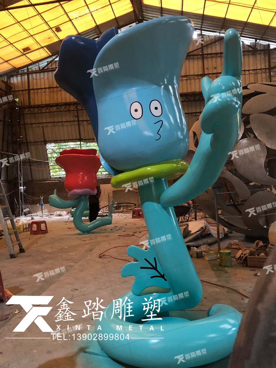 玫瑰花造型不銹鋼卡通形象雕塑圖片/玫瑰花造型不銹鋼卡通形象雕塑樣板圖 (2)