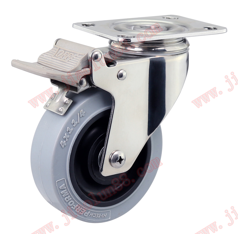 SUS304不銹鋼TPR防靜電輪圖片