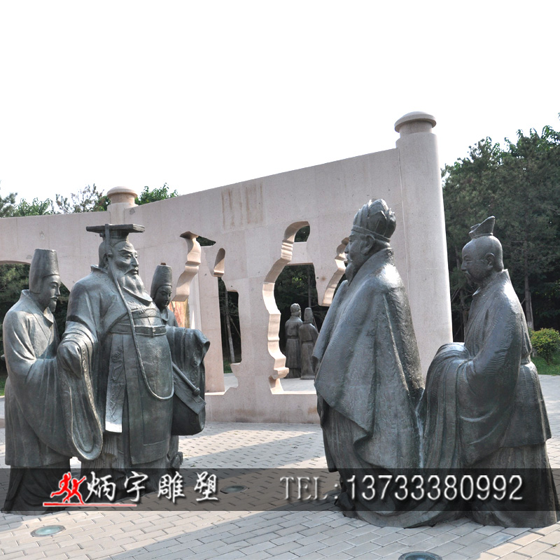 曲陽縣炳宇雕塑 古代官員雕塑 秦始皇雕塑 皇帝雕塑 秦朝人物雕塑 騎馬人物雕塑 歷史人物雕塑 鑄銅人物雕塑定制