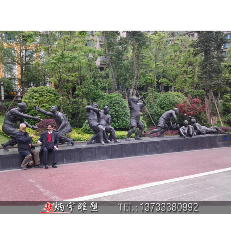 曲陽(yáng)縣炳宇雕塑 喝酒劃拳人物雕塑圖片