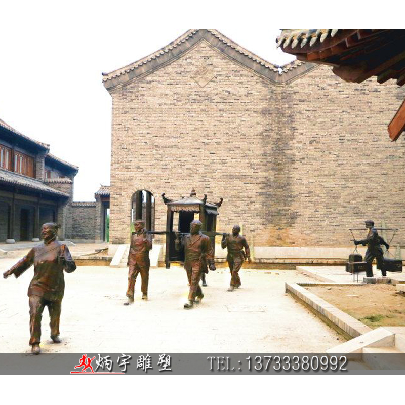 曲陽縣炳宇雕塑 古代迎親隊(duì)伍雕塑圖片/曲陽縣炳宇雕塑 古代迎親隊(duì)伍雕塑樣板圖 (2)