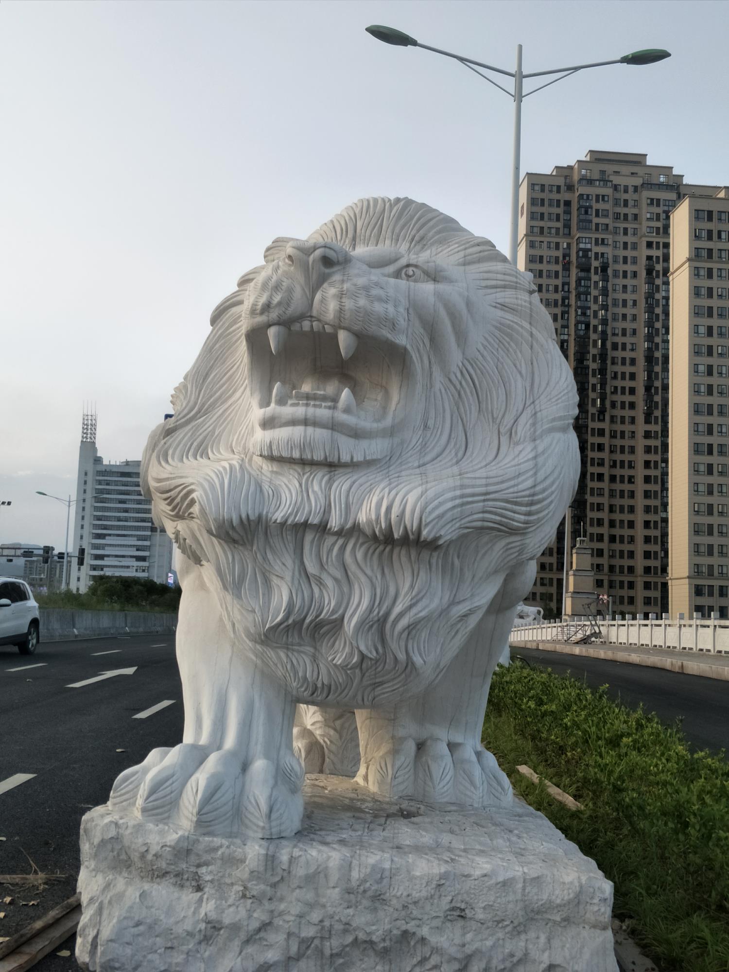 漢白玉石獅圖片/漢白玉石獅樣板圖 (2)