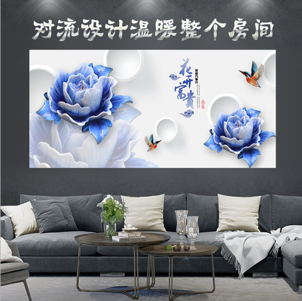 定制碳晶电暖画 壁挂电暖画 家用节能电暖画 碳晶墙暖壁画 电热墙暖图片