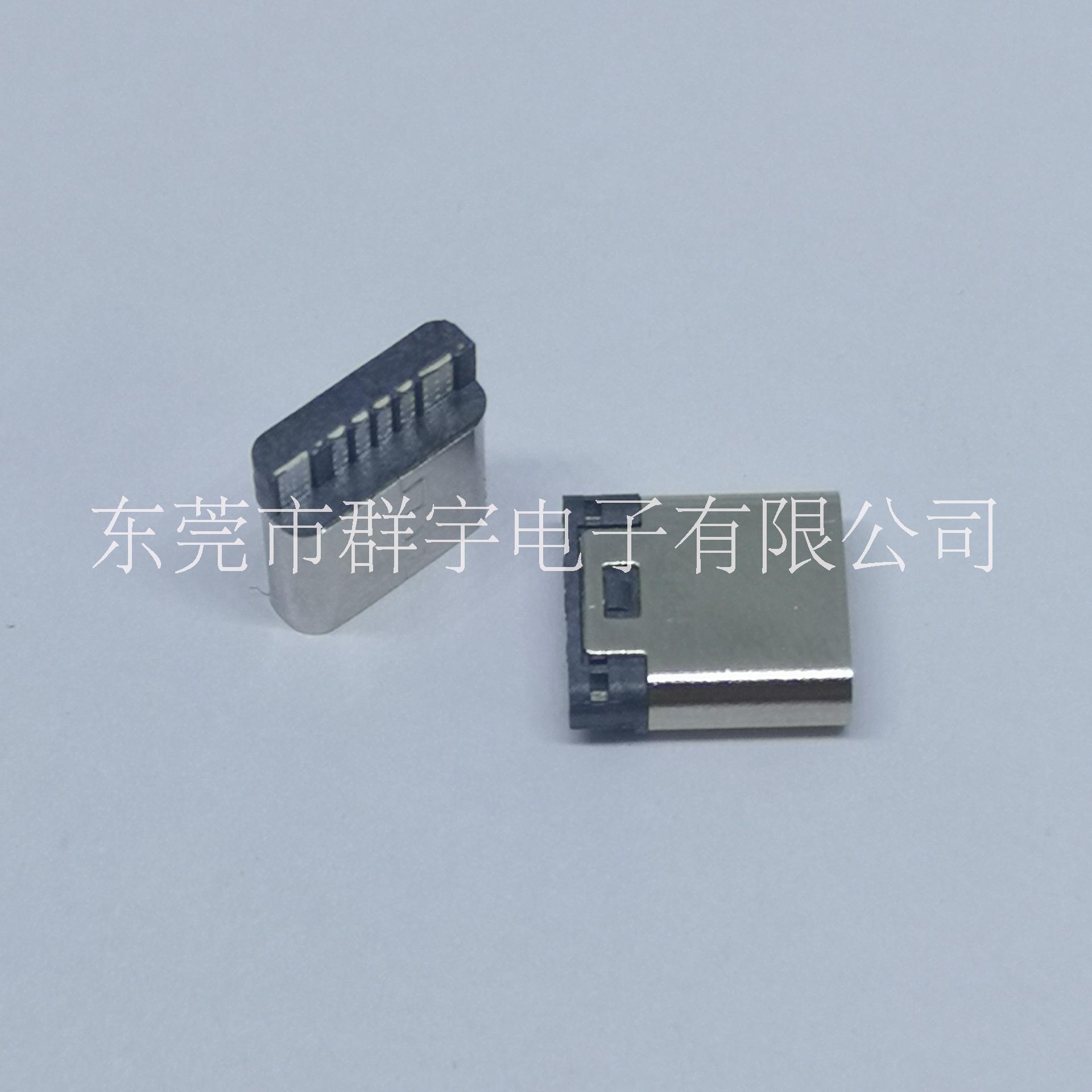 USB连接器厂家直销  type-c母座6P焊线式  短体简易版 充电线移动电源图片