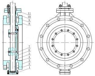 气动软密封蝶阀_阀体结构图 (法兰式)