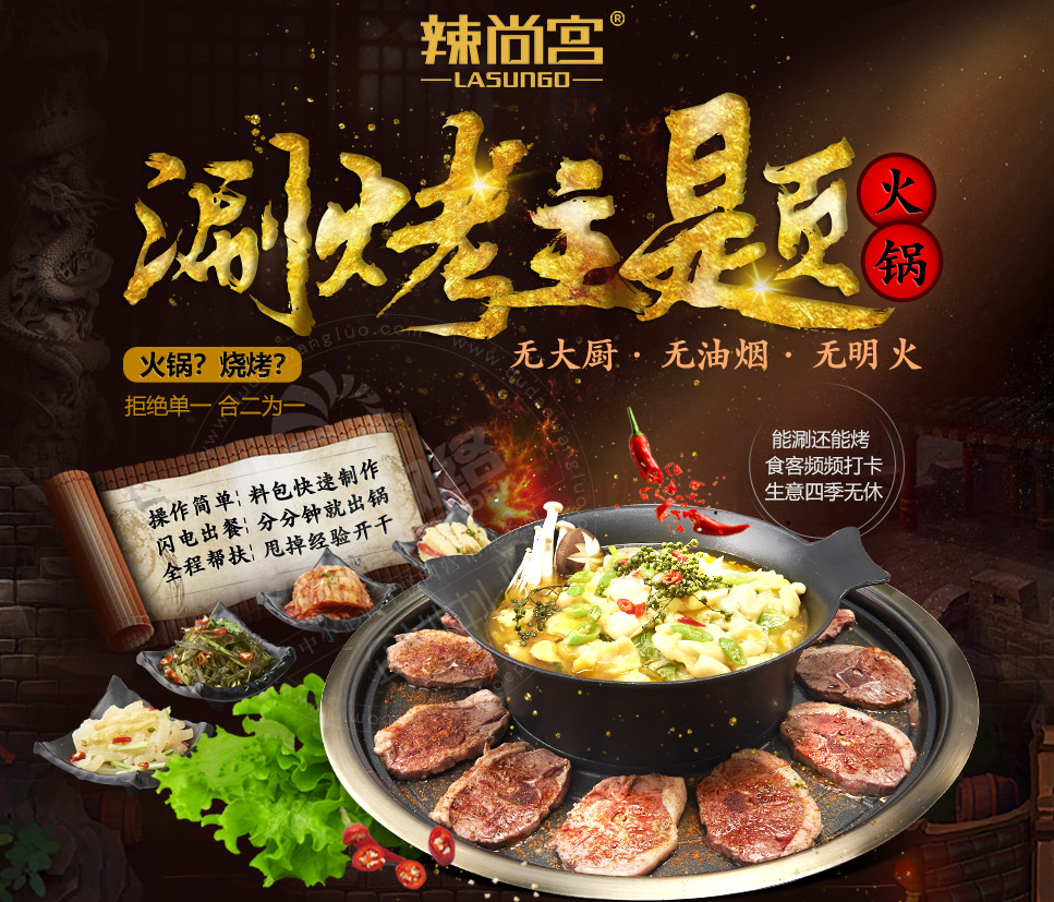 涮烤一體火鍋圖片/涮烤一體火鍋樣板圖 (1)