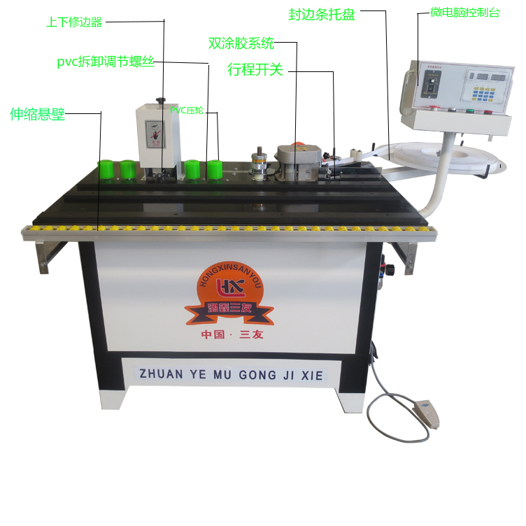 鴻鑫三友廠家直銷手動(dòng)臺(tái)式直線封邊修邊一體機(jī)