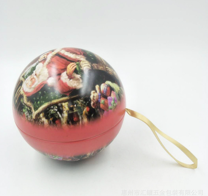 廠家直銷馬口鐵圣誕節(jié)球形禮品盒圣誕節(jié)糖果包裝盒鐵盒
