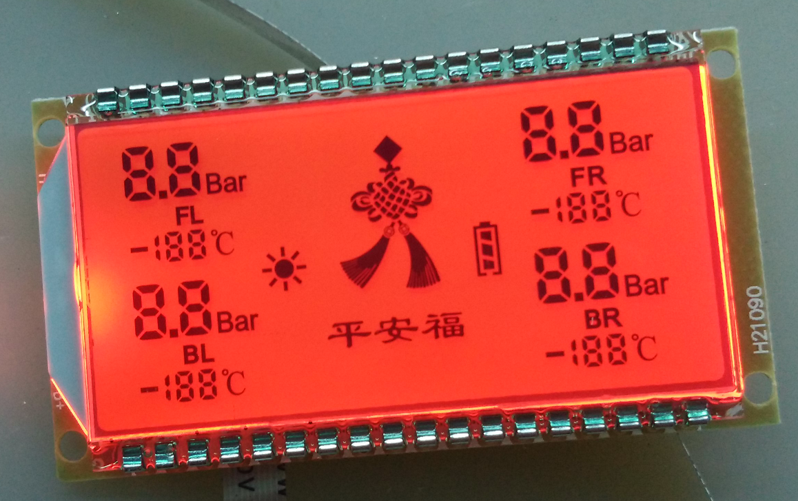 吸氧机制氧机LCD段码液晶屏 仪器仪表LCD段码液晶屏 稳压器段码液晶屏定制 太阳能控制器LCD段码液晶屏图片