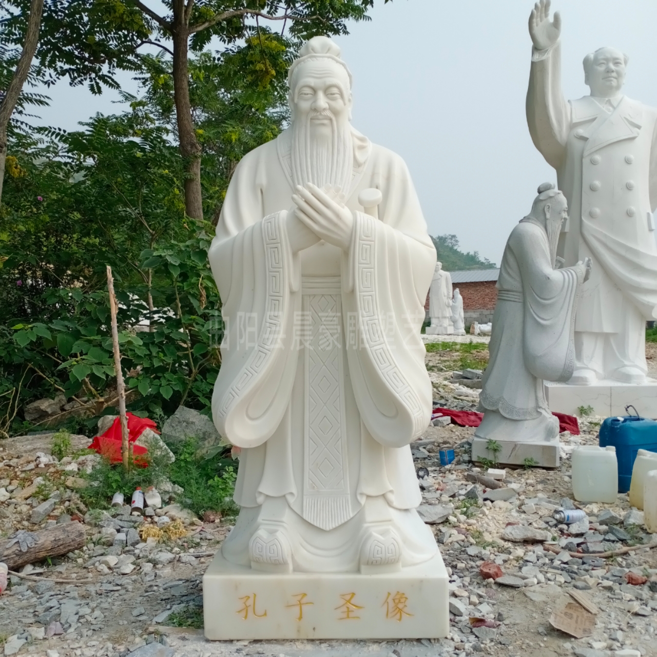 漢白玉孔子雕像圖片/漢白玉孔子雕像樣板圖 (3)