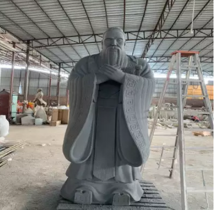 玻璃鋼孔子雕像 玻璃鋼形象雕塑 韶關(guān)校園人物雕塑 玻璃鋼仿銅雕像