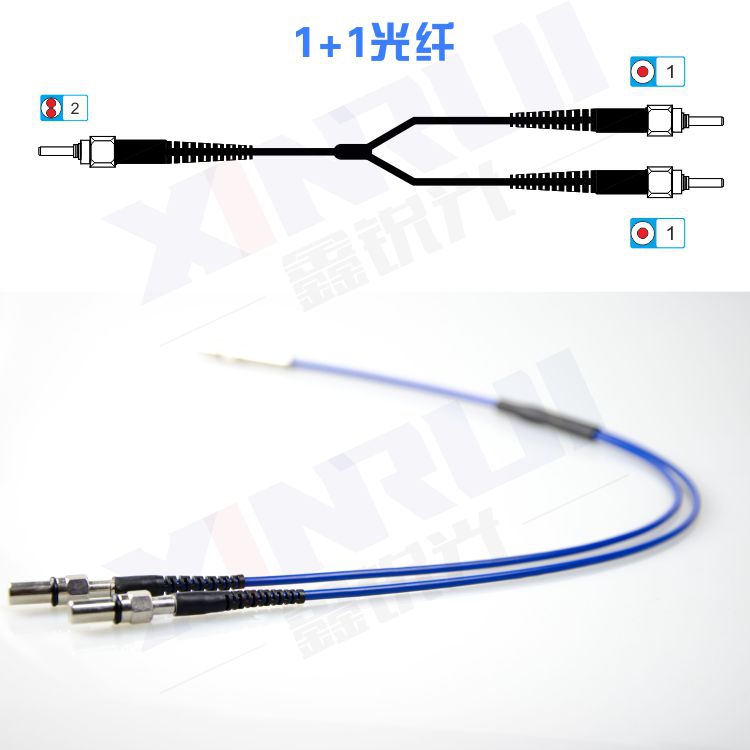 Y型光纤 SMA905 1-2 光纤 1+1光纤反射石英光纤束 Y型1+1光纤图片