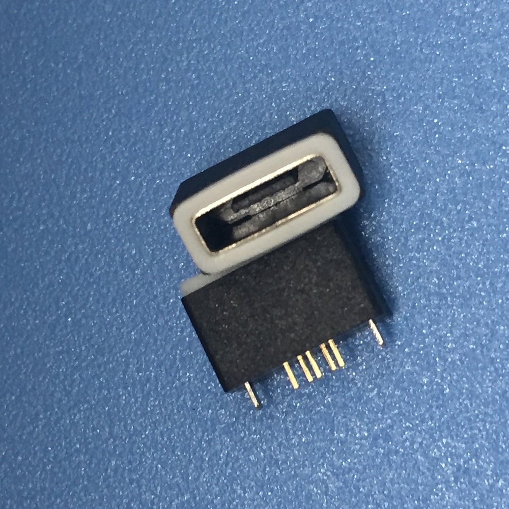 MICRO USB AB型防水母座 180度立式直插 帶防水膠圈 母頭