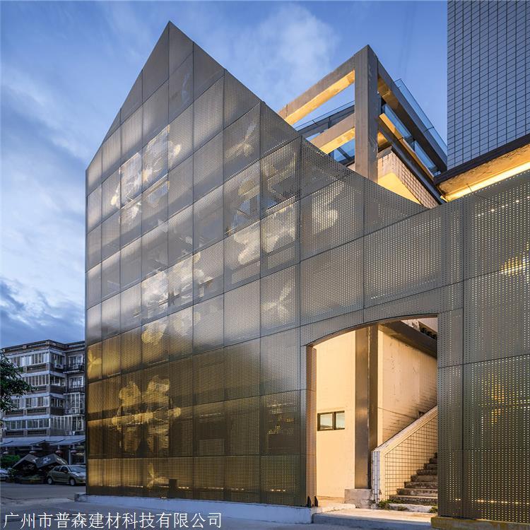 酒店幕墻沖孔鋁單板圖片