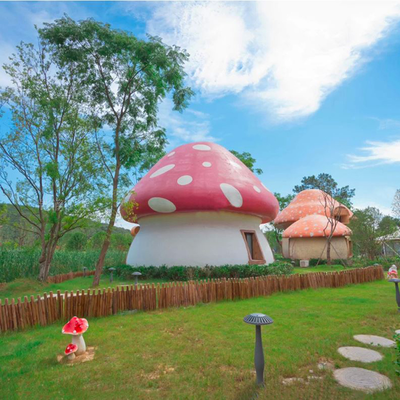 玻璃鋼雕塑仿真蘑菇亭座椅雕塑戶外廣場景觀定制玻璃鋼 仿真蘑菇雕塑