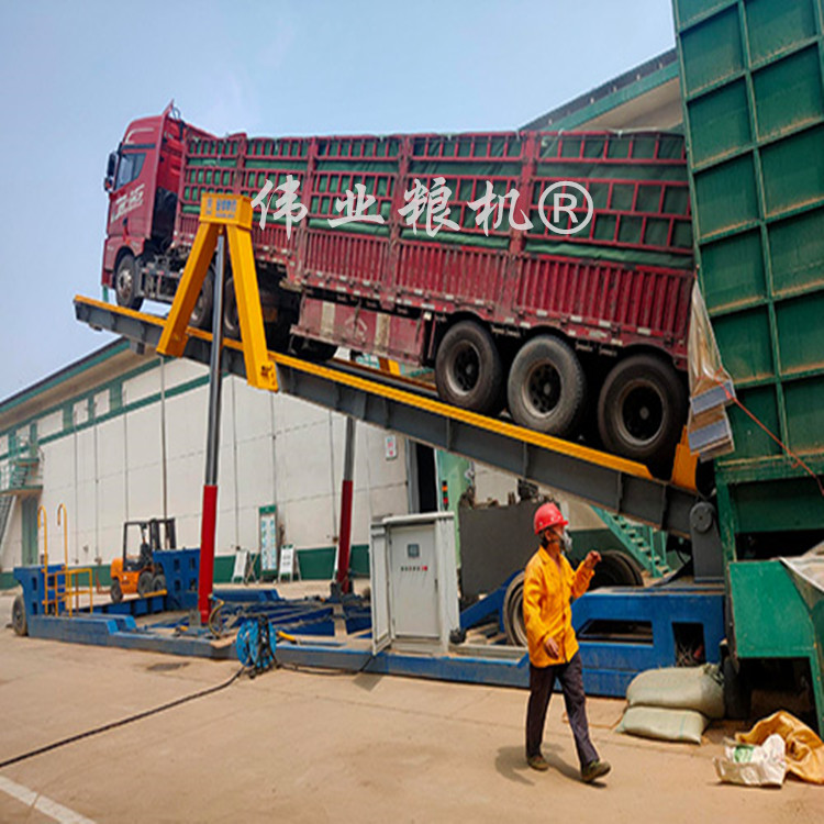 液壓翻板卸車(chē)機(jī) 糧庫(kù)散糧自動(dòng)卸車(chē)平臺(tái) 液壓翻板卸糧機(jī)