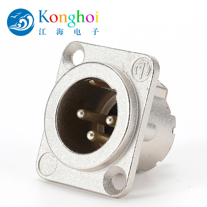 江海廠家三芯卡儂D型公底座NC-3MD-LX電纜連接器