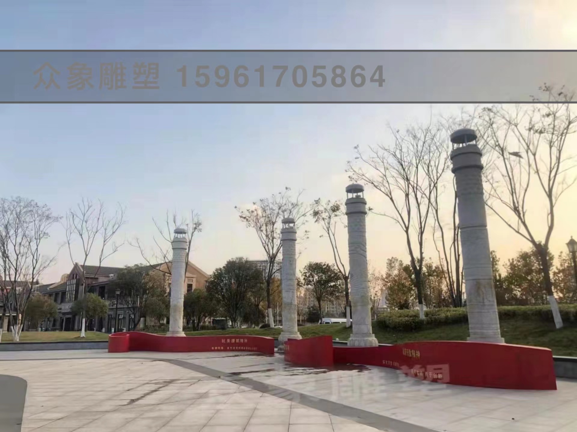 眾象雕塑——常州運河風光帶卷軸雕圖片/眾象雕塑——常州運河風光帶卷軸雕樣板圖 (3)