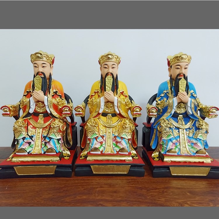 湖北三元大帝佛像 孝感三元帝君神像 三界爺神像 三官大帝神像 道教佛像制作 三元大帝佛像 三元帝君神像