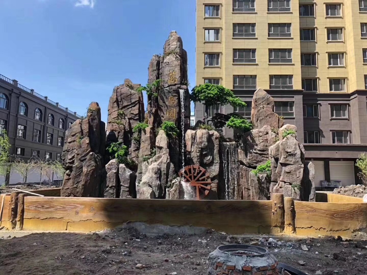 TPC水泥直塑 水泥假山  仿木