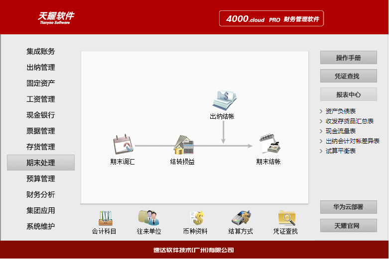 天耀4000.cloud PRO天耀4000.cloud PRO集财务管理、固定资产、存货管理等于一体的财务管理软件