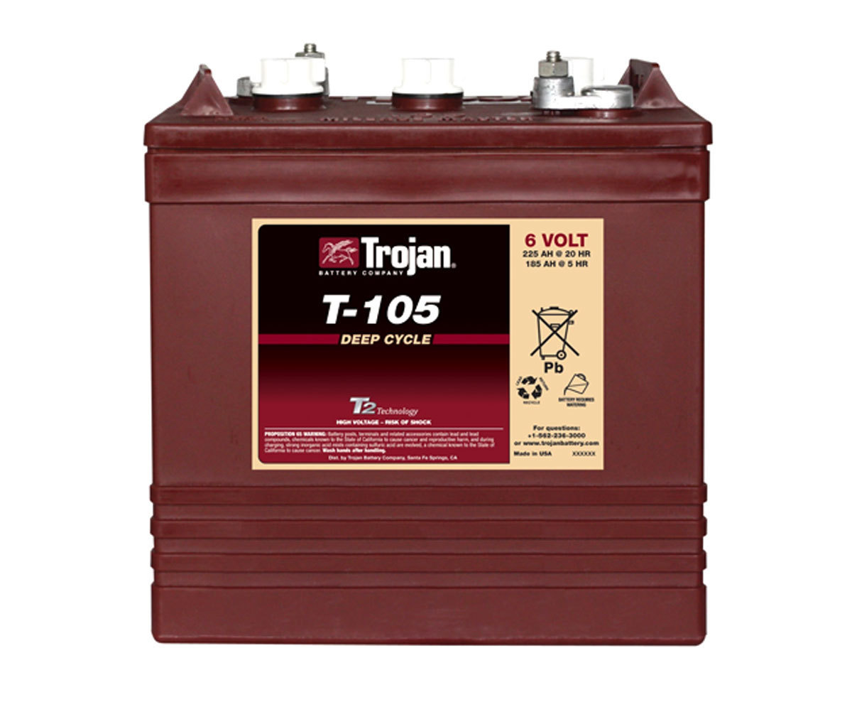 美國Trojan蓄電池 邱健 T-105 6V225AH深循環(huán)輸出電瓶