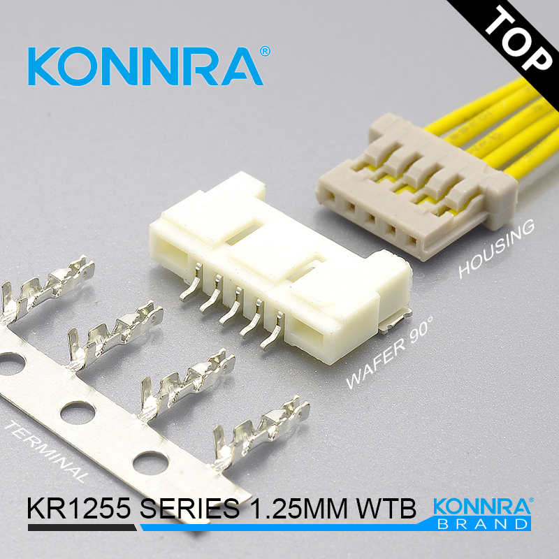 KONNRA 康瑞1255单排SMT8P/9P/10P线对板车载电器用连接件弯针胶壳图片