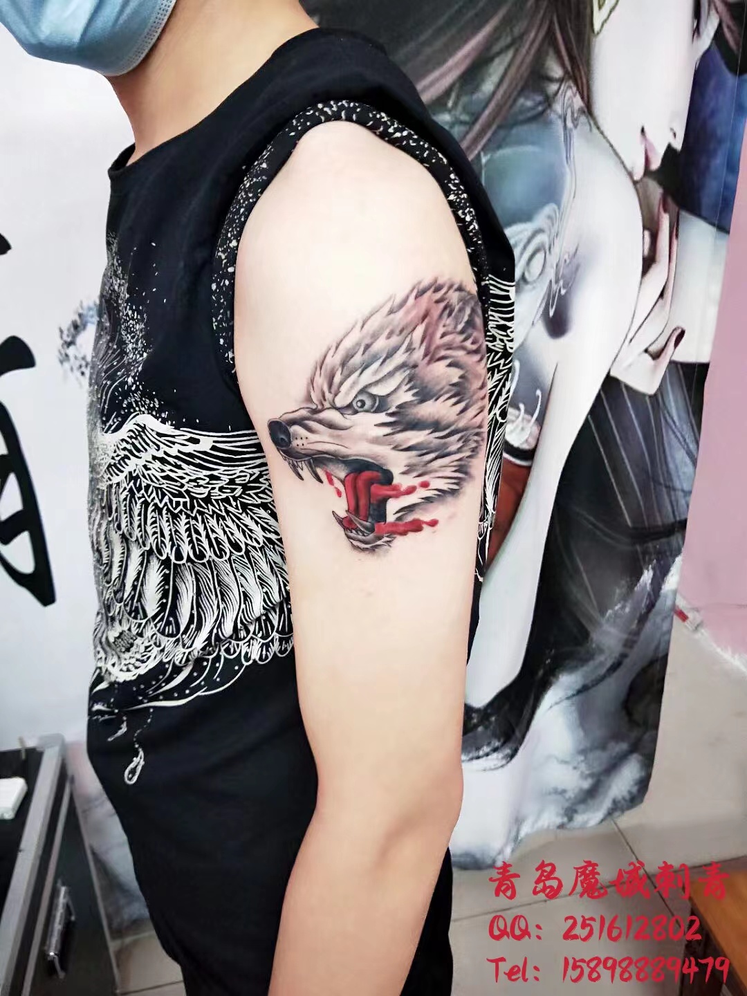 青島紋身 青島刺青 青島狼頭紋身圖片