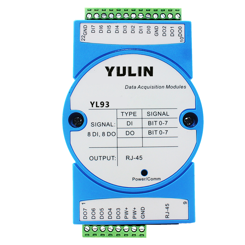 8路DI高速计数器，8路DO脉冲频率PWM输出，Modbus TCP模块 YL93图片