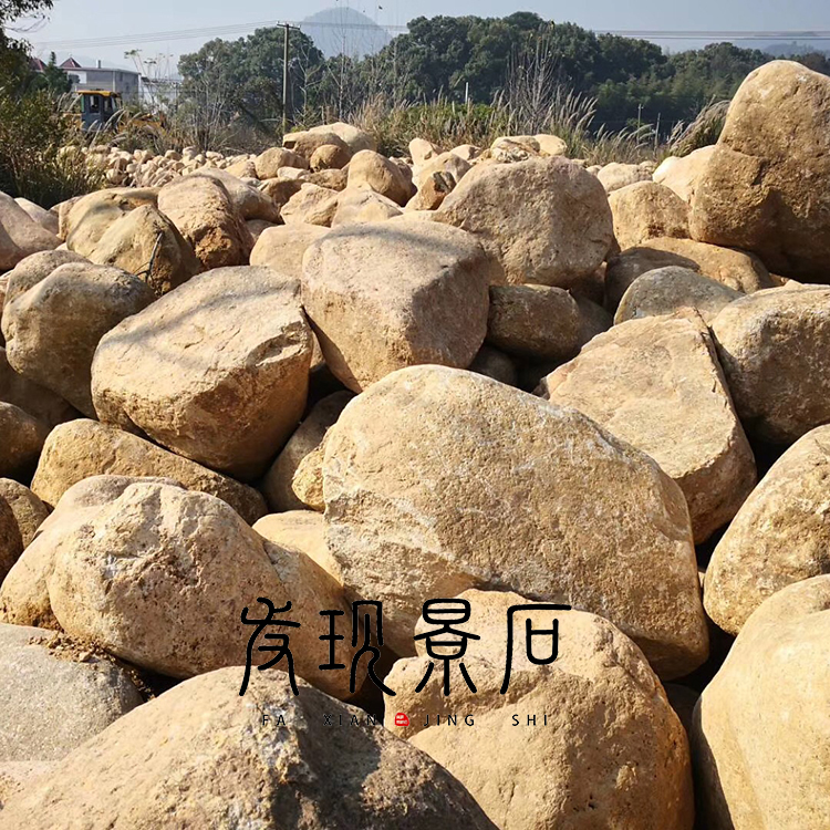 杭州原產(chǎn)地直銷大量天然桐廬石黃石假山石駁岸石野山石水沖石