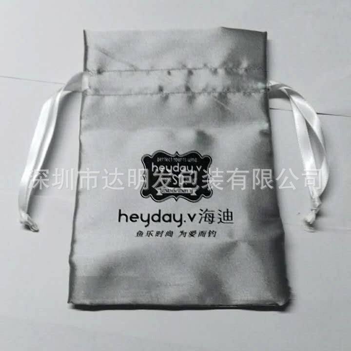 各种抽绳礼品色丁布袋束口袋子 假发用印花色丁布袋 现货批发图片