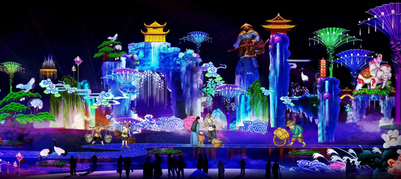 國潮花燈 兔年新春燈會景區(qū)夜游亮化